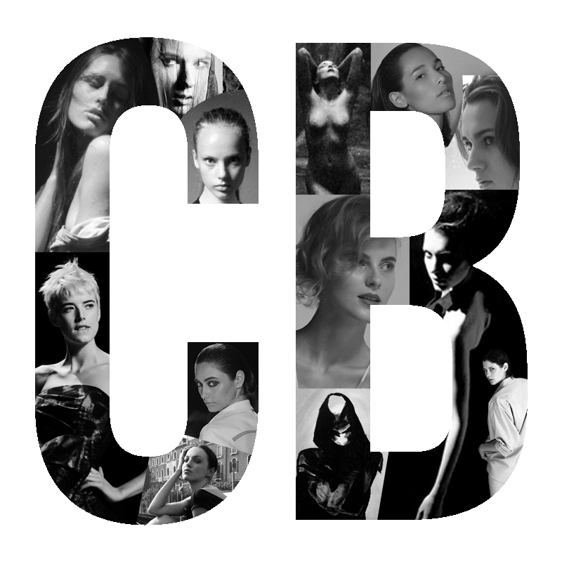 collage of black and white images from Charles Beckwith photoshoots with the initials "CB" overlayed, photographer, producer, artist, podcaster, screenwriter, entrepreneur